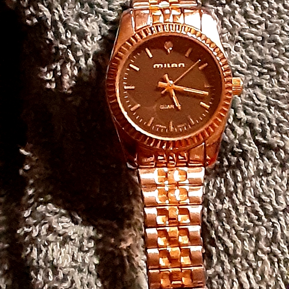 Elegant Gold and Black Milan Watch
